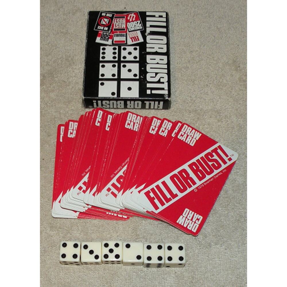 Vintage 1979 Fill Or Bust Card/Dice Game Bowman Games No Instructions